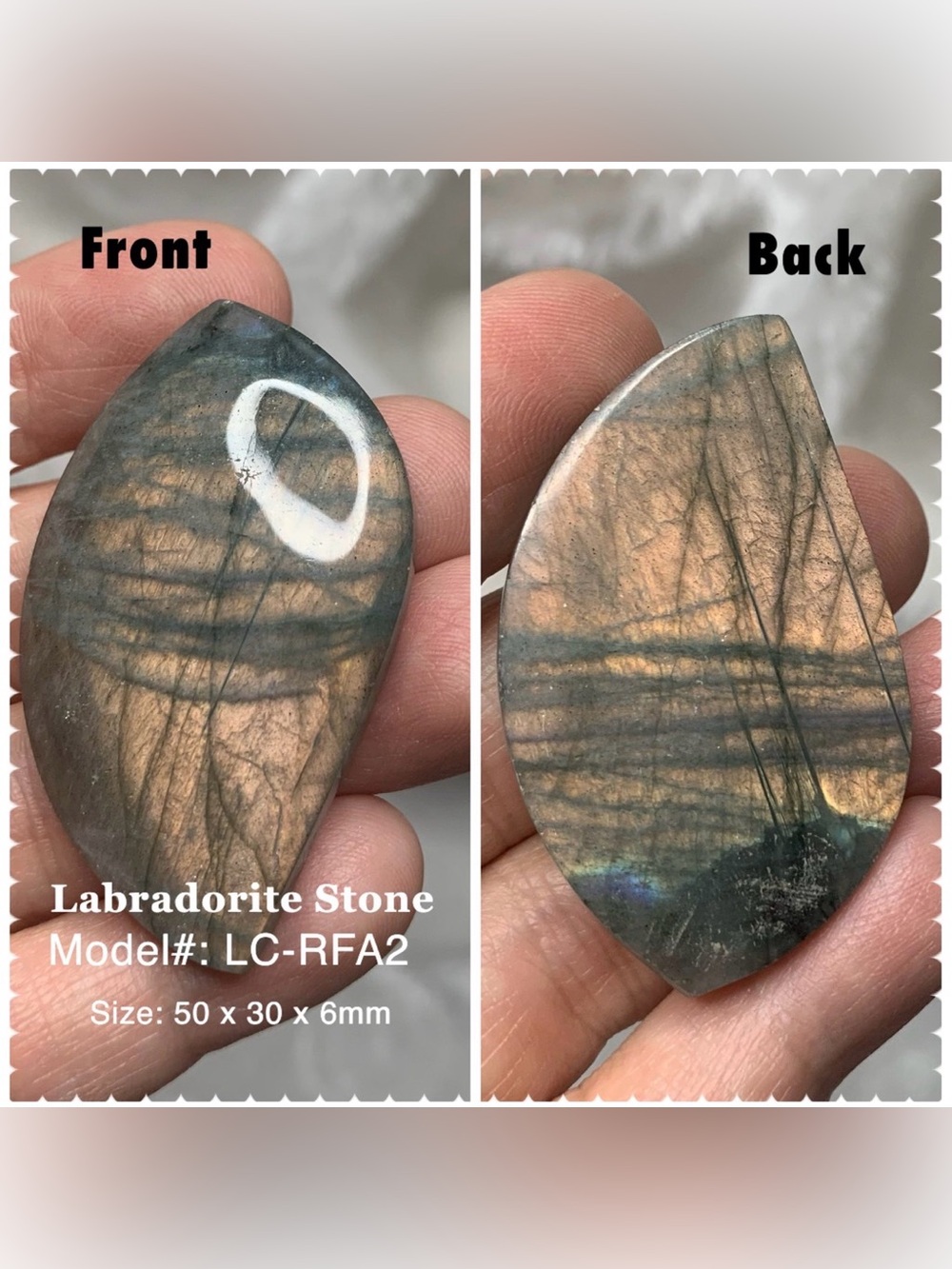 Natural Labradorite Cabochon 50x30mm Golden Flash Loose Gemstone